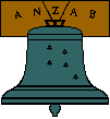 logotipo de ANZAB con una campana con la palabra ANZAB escrita en ella