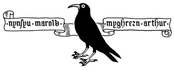 Old Cornwall Society emblem, featuring the Cornish chough and "King Arthur is not Dead" in Cornish