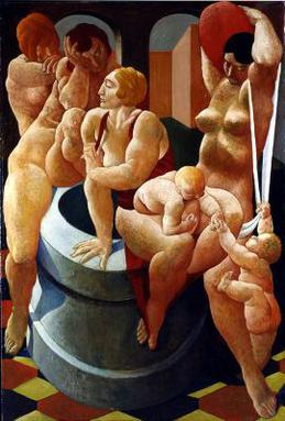 File:Lorser Feitelson, The Fountain, 1923, oil on canvas, 80 x 54 inches.jpg