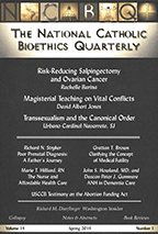 The National Catholic Bioethics Quarterly is a peer-