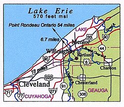 Location relative to downtown Cleveland and Lake Erie Local location1.jpg