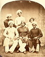 Muslim men in paijamas (various styles), Bombay, 1867