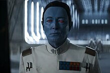 Lars Mikkelsen as Grand Admiral Thrawn in Ahsoka, the character's first live-action appearance Thrawn Ahsoka.jpg