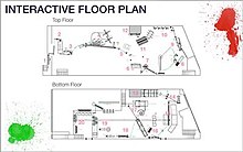 The floor plan for the Rube Goldberg machine used in the video covered two floors of a warehouse and had several distinct stations that worked in time with the music. This too shall pass floor plan.jpg