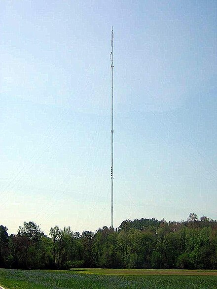 WBTV's transmitter tower in north-central Gaston County.
