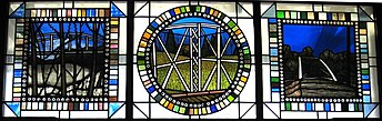 One collection of 12 total stained glass pieces by Ten Goodden titled "12 Views of Blackfriars Bridge". Goodden, Spring.jpg