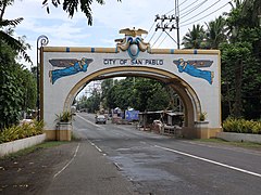 Quezon Province boundary arch back view to San Pablo