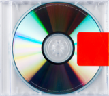 The cover art for Yandhi (left) featured a MiniDisc with a purple shutter. The cover art was compared to that of West's sixth studio album Yeezus (2013; right), with speculation that Yandhi would've been a follow-up album.[19][20]