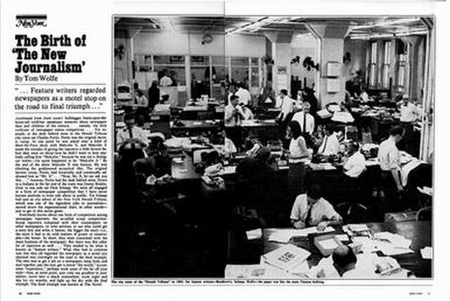 February 14, 1972, article in New York by Tom Wolfe, announcing the birth of New Journalism