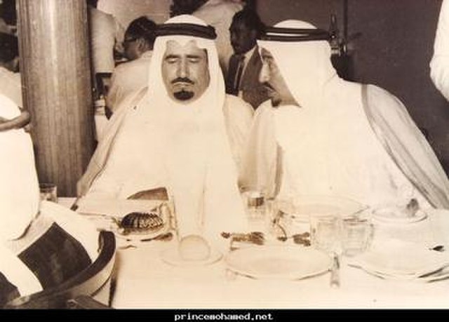 Muhammad bin Abdulaziz Al Saud with his paternal cousin, Mohammed bin Saud Al Kabir