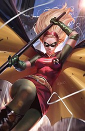 Stephanie Brown on the cover of Robin 80th Anniversary 100-Page Super Spectacular #1 (March 2020), art by Derrick Chew Robin (Stephanie Brown).jpg