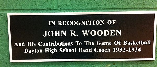 The plaque in the gymnasium Dayton (KY) High School