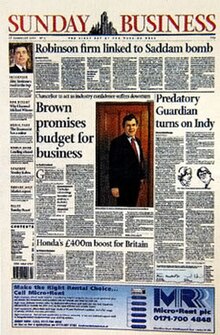 Sunday Business first edition 1998 launch edition of Sunday Business.jpg