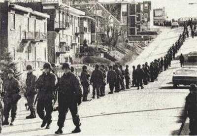 Troop movements during the surrender of the Chenier Cell