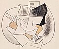 Pablo Picasso, 1915, Musical Instruments (Instruments de musique), watercolor and charcoal on laid paper, 19.4 x 23.2 cm, Barnes Foundation