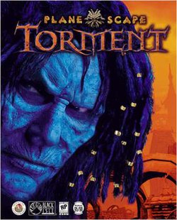 Box cover to Planescape Torment.