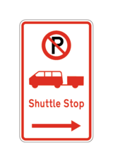 shuttle stop traffic sign
