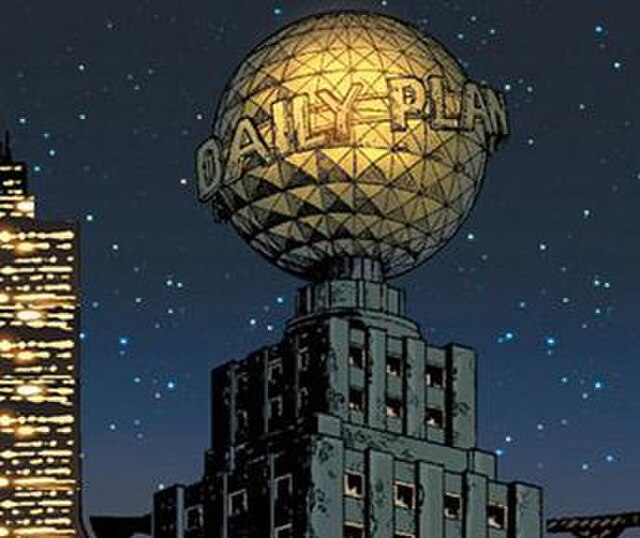 The Daily Planet building as it appears in the New 52. Art from Superman (vol. 3) #1 (November 2011) by George Pérez and Jesús Merino.