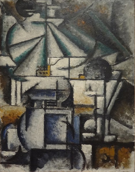 File:Ardengo Soffici, 1912-13, Deconstruction of the Planes of a Lamp, oil on panel, 45 x 35 cm, Estorick Collection, London.jpg