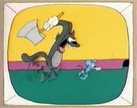 Itchy and Scratchy in their first appearance in "The Bart Simpson Show" Itchyscratchy.png