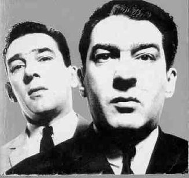 Reginald (left) and Ronald Kray, photographed by David Bailey in 1965