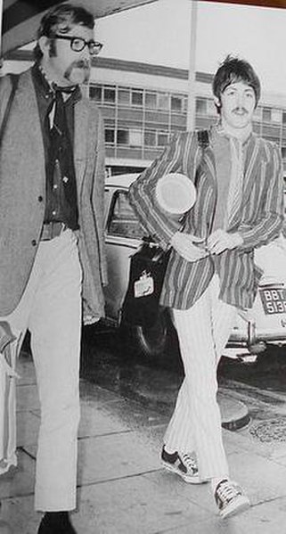 Evans and McCartney at Heathrow airport in 1966, after their African trip