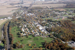 New Carlisle from the air, looking East