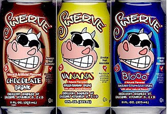 The original three drink line-up of Swerve dairy drinks from the early 2000s. Swerve Drinks.jpg