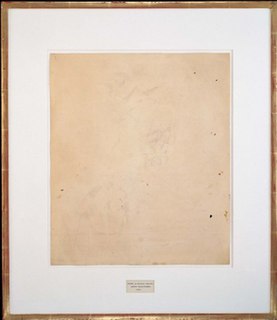 <i>Erased de Kooning Drawing</i> Conceptual artwork by Robert Rauschenberg