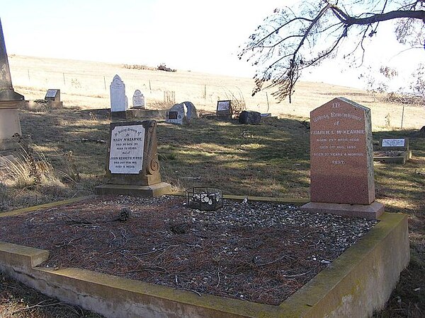 Charlie McKeahnie's grave in Old Adaminaby cemetery