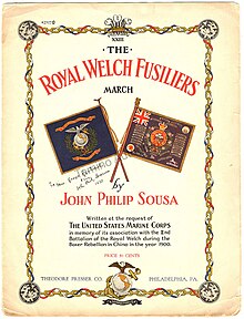 Signed score of "The Royal Welch Fusiliers" March by John Philip Sousa.jpg