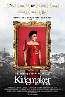 <i>The Kingmaker</i> (film) 2019 documentary film written and directed by Lauren Greenfield