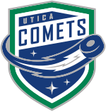 Comets' logo from 2013 to 2021 with colors reflecting those of the Canucks. Utica Comets logo.svg