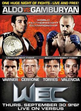 The poster for WEC 51: Aldo vs. Gamburyan