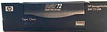 DAT-72 tape drive, front panel DAT 72 Tape Drive Front, Wiki, EN.jpg