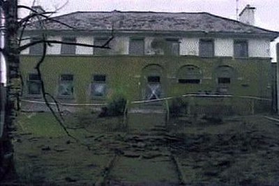 The Fintona RUC/Army base damaged by a "Barrack Buster" mortar, 27 December 1993