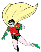 Dick Grayson as Robin on the cover of Detective Comics #48 (February 1941), art by Bob Kane Robin (Dick Grayson).png