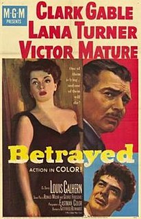 <i>Betrayed</i> (1954 film) 1954 film by Gottfried Reinhardt