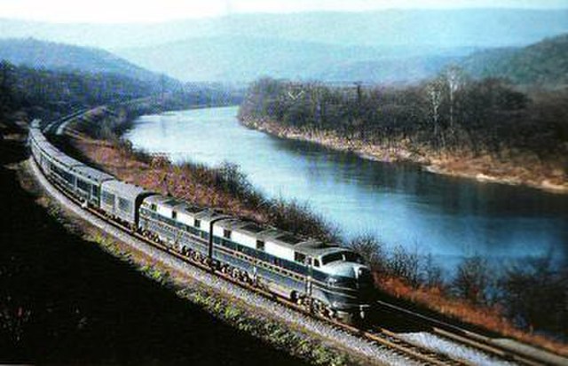 B&O Train # 8, the Shenandoah, along the Potomac River near Hansrote, West Virginia, on October 30, 1952