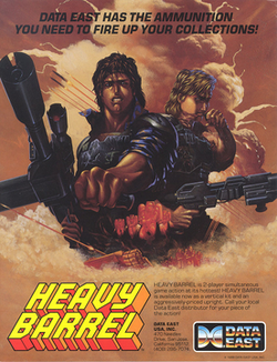 U.S. arcade flyer of Heavy Barrel.