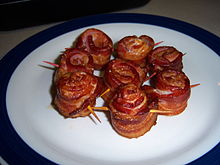 Smoke cured bacon, then cooked with additional hickory smoke Hickory smoked barbecue bacon.jpg