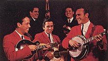 The Kentucky Colonels in 1964 From left to right: Roland White, Roger Bush, Clarence White, Bobby Slone, and Billy Ray Latham