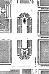 Thomas Hasting's 1913 plaza plan, with the Sherman Monument in the northern (upper) half, and the Pulitzer Fountain in the southern (lower) half.