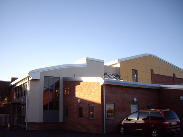 Side view of the new Sports Hall