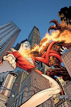 JLA #89: Fernus vs. Plastic Man, art by Doug Mahnke.