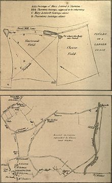 Maps of the place where the body was found, and surrounding areas; the location of the fatal pit is now 152 Penns Lane, Sutton Coldfield Map for Ashton vs Thornton.jpg