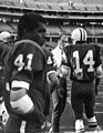 Coach Read and several players, Parsons final football game, Gateway Classic, Busch Stadium St. Louis, vs. Tennessee State, 11/21/70