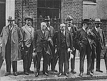 Walkden (on right) as part of a Trades Union Congress delegation to Downing Street in 1925 Special Committee of the General Council of the Trades Union Congress.jpg