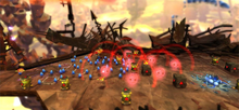 In Swarm the player controls a group of swarmites which work as a collective to achieve goals. Swarm screenshot.png