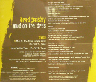 <span class="mw-page-title-main">Mud on the Tires (song)</span> 2004 single by Brad Paisley